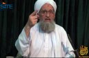 FILE - In this Wednesday, July 27, 2011 file photo provided by IntelCenter, an American private terrorist threat analysis company, purports to show Al-Qaida's new leader Ayman al-Zawahiri in a still image from a web posting by al-Qaida's media arm, as-Sahab. The leader of al-Qaida has urged Muslims to kidnap Westerners to exchange for imprisoned jihadists. Ayman Al-Zawahri also urged support for Syria's uprising and called for the implementation of Islamic Shariah law in Egypt. In an undated two-hour videotape posted this week on militant forums, the Egyptian-born jihadist said that abducting nationals of "countries waging wars on Muslims" is the only way to free "our captives, and Sheik Omar Abdel-Rahman," the Egyptian cleric serving a life sentence in U.S. prisons for his masterminding of 1993 bombings in New York City. (AP Photo/IntelCenter, File) THE ASSOCIATED PRESS HAS NO WAY OF INDEPENDENTLY VERIFYING THE CONTENT, LOCATION OR DATE OF THIS PICTURE. NO SALES MANDATORY CREDIT, INTELCENTER