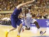 U.S. Olympic basketball player James challenges Spain's Gasol during an exhibition game ahead of the 2012 London Olympic Games in Barcelona