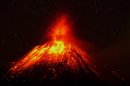 Tungurahua Volcano eruption in Huambalo, Ecuador厄瓜多火山