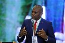 Tony Elumelu, chairman of the Transnational Corporation of Nigeria, speaks during the Presidential Power Reform Transactions signing ceremony in Abuja