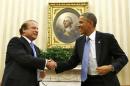U.S. President Obama shakes hands with Pakistan's PM Sharif at the White House in Washington