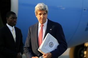 U.S. Secretary of State John Kerry leaves his plane&nbsp;&hellip;