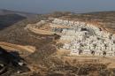 A view shows a construction site in the West Bank Jewish settlement of Givat Zeev, near Jerusalem