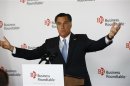 U.S. Republican Presidential candidate Romney addresses business roundtable with company leaders in Washington