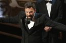 Ben Affleck accepts the award for best motion picture for Argo at the 85th Academy Awards in Hollywood