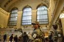 Members of the Joint Task Force Empire Shield patrol Grand Central Station in the Manhattan borough in New York