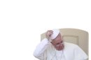 Pope Francis adjusts his skullcap as he leads the weekly audience in Saint Peter's Square at the Vatican
