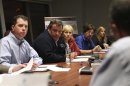 Governor Chris Christie is briefed with staff in preparation of Hurricane Sandy at the Regional Operations Intelligence Center (ROIC) in West Trenton