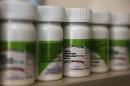 Anti-retroviral drugs sit on a shelf in the pharmacy at the Ubuntu clinic in Cape Town's Khayelitsha township
