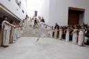 Children perform during the ceremonial reopening of the Bardo museum in Tunis