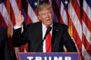 U.S. President elect Donald Trump speaks at election night rally in Manhattan