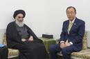 UN Secretary-General Ban Ki-moon meets with Iraq's top Shiite cleric Grand Ayatollah Ali al-Sistani in Najaf