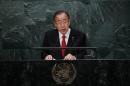 UN Secretary-General Ban Ki-moon speaks before the swearing-in of Secretary-General-designate Mr. Antonio Guterres of Portugal at UN headquarters in New York