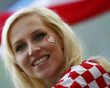 Fan of Croatia cheers before their Group C Euro 2012 soccer match against Spain at the PGE Arena in Gdansk