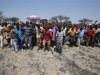 Striking platinum miners march near the Anglo-American Platinum (AMPLATS) mine near Rustenburg in South Africa's North West Province