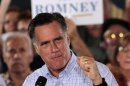 Republican presidential candidate, former Massachusetts Gov. Mitt Romney makes a point during a victory rally, Saturday, Sept. 1, 2012, at Union Terminal in Cincinnati. (AP Photo/Al Behrman)