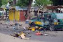 The Gomboru market si seen after an Improvised Explosive Device blast in Maiduguri, Borno State in northeastern Nigeria on July 31, 2015