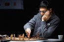 World chess champion Viswananthan Anand during the last round of the tournament in Stavanger Norway, Saturday may 18, 2013 (AP Photo/Kent Skibstad / NTB scanpix) NORWAY OUT