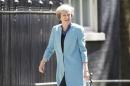 Britain's Prime Minister Theresa May arrives at 10 Downing Street, in central London