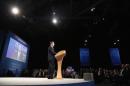 Britain's Prime Minister David Cameron delivers his keynote address to the Conservative Party annual conference in Manchester