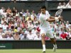 Novak Djokovic durante el encuentro contra Floran Mayer en Wimbledon el 25 de junio del 2013 (AP Foto/Sang Tan)