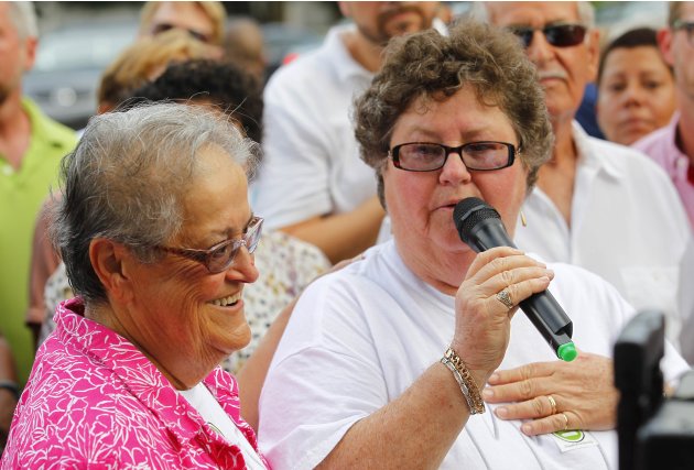 Activists speak at a gay rights rally following the U.S. Supreme Court's strike down of the Defense of Marriage Act, in Fort Lauderdale