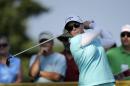 Morgan Pressel hits a tee shot on the 12th hole during the first round of the ShopRite LPGA Classic golf tournament, Friday, May 29, 2015, in Galloway Township, N.J. (AP Photo/Mel Evans)