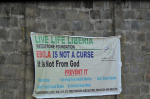 A sign at an Ebola treatment centre built by the US&amp;nbsp;&amp;hellip;