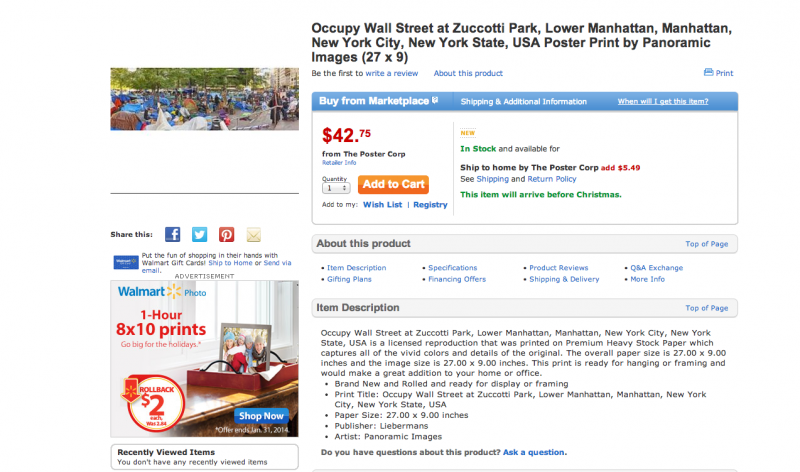 Wal-Mart Is Selling An Occupy Wall Street Poster - Yahoo Finance