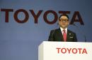 FILE- In this March 13, 2015, file photo, Toyota President and CEO Akio Toyoda speaks during a press conference in Tokyo. Toyota Motor Corp. stock is skidding in Tokyo trading after U.S. President-elect Donald Trump said Thursday, Jan. 5, 2017 on Twitter that the Japanese automaker faces a "big border tax" if it goes ahead with plans on a new Mexico plant. (AP Photo/Eugene Hoshiko, File)