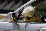 Die Polizei in Darmstadt staunte nicht schlecht, als sie einen flchtigen Autofahrer stoppte: Am Steuer sa der grngesichtige Gromeister Yoda aus dem "Krieg der Sterne". Der Fahrer hatte sich als Jedi-Ritter aus der Kino-Kultserie verkleidet. Das Archivbild zeigt eine Yoda-Handpuppe