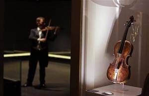 File photograph shows the violin that belonged to Titanic …