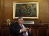 Mexico's Central Bank Governor Agustin Carstens gestures during an interview in Mexico City