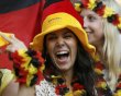 German team supporters cheer before the start of their Group B  Euro 2012 soccer match against Portugal in Lviv