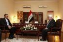 Iraq's newly elected president Fouad Masoum meets with Nickolay Mladenov, the U.N. special envoy to Iraq, in Baghdad