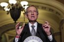 Senate Majority Leader Harry Reid speaks to the media about the "fiscal cliff" in Washington