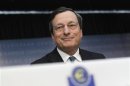 ECB President Mario Draghi speaks during the monthly news conference in Frankfurt