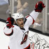 New Jersey Devils' Adam Henrique (14) reacts after scoring the game-winning goal in the third period during Game 4 of the NHL hockey Stanley Cup finals against the Los Angeles Kings, Wednesday, June 6, 2012, in Los Angeles.  (AP Photo/Jae C. Hong)