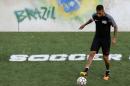 Barcelona's soccer player Neymar takes part in the Neymar Jr's Five soccer tournament in Santos