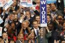 The delegates form New York cast their votes for President of the United States during the second day of the Democratic National Convention in Philadelphia , Tuesday, July 26, 2016. (AP Photo/Mary Altaffer)