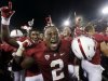 Stanford cornerback Wayne Lyons (2) celebrates after Stanford defeated Southern California 21-14 during an NCAA college football game in Stanford, Calif., Saturday, Sept.  15, 2012. (AP Photo/Marcio Jose Sanchez)