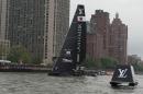 SoftBank Team Japan sails through the finish to win on May 7, 2016, in New York