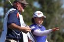 Ha Na Jang, of South Korea, talks with her caddie on the 10th hole during the second round of the Coates Golf Championship LPGA tournament at the Golden Ocala Golf and Equestrian Club in Ocala, Fla., Thursday, Jan. 29, 2015. (AP Photo/The Ocala Star-Banner, Bruce Ackerman) MAGS OUT