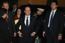 French President Francois Hollande arrives for a visit to the Institut Pasteur Shanghai as part of a two-day state visit in Shanghai