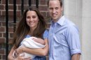 Prince William, Duke of Cambridge and Catherine, Duchess of Cambridge with their newborn son depart the Lindo Wing of St Mary's Hospital on July 23, 2013 in London -- Getty Images