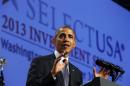U.S. President Barack Obama speaks at the SelectUSA 2013 Investment Summit in Washington