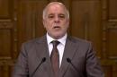 Iraqi Prime Minister Haider al-Abadi speaks during a news conference in Baghdad