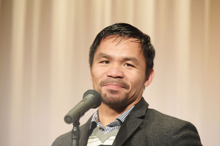 It appears Manny Pacquiao will fight little known Jeff Horn on April 22 at a site to be determined. (Getty Images)