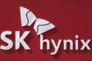 The logo of SK Hynix is seen in its plant in Icheon