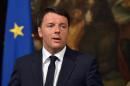 Italian Prime Minister Matteo Renzi gives a press conference focused on the shipwreck of migrants last night off the Libyan coast, on April 19, 2015 in Rome